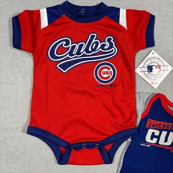 NWT 6-9M Cooperstown Collection Chicago Cubs baby one piece bodysuit infant - Picture 4 of 6